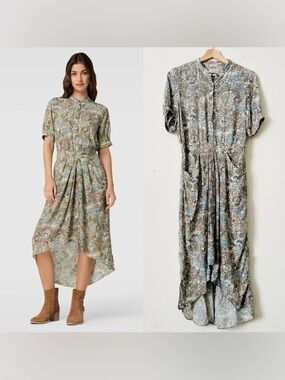 Zadig&Voltaire Women's Spring Elegant Skull Print V-Neck Dress